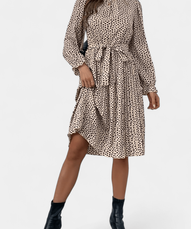 Agnes | Leopard plisseret