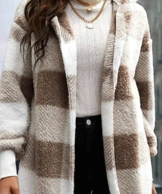 Alberte | Rutete Hættetrøje