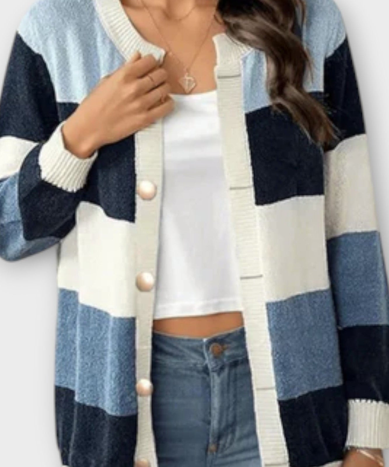 Amalie | Stribet Cardigan