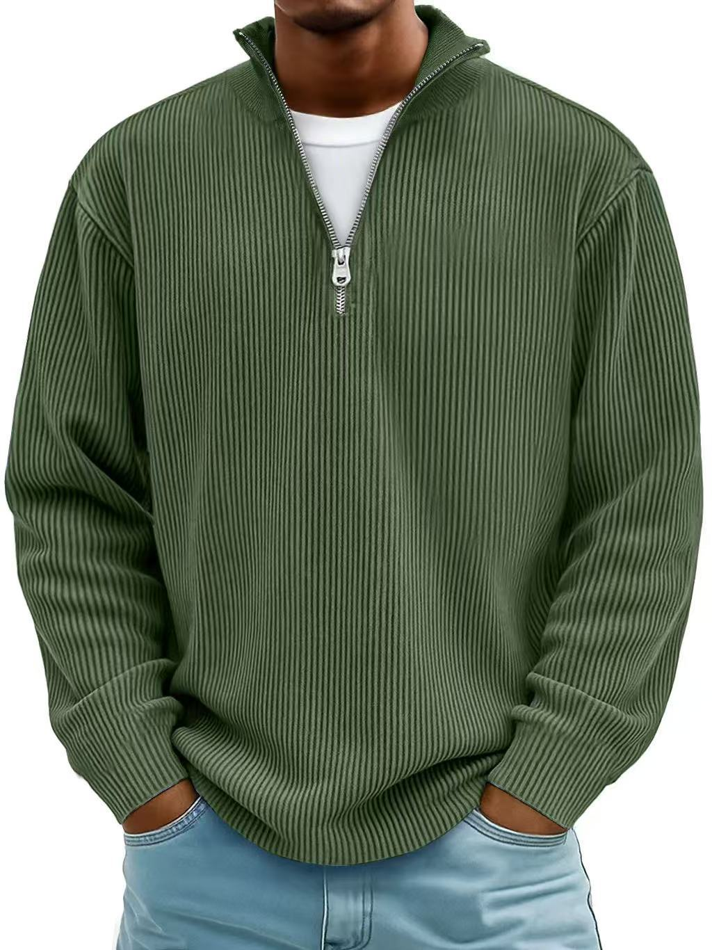 Peter™ |Moderne herrepullover med halv lynlås