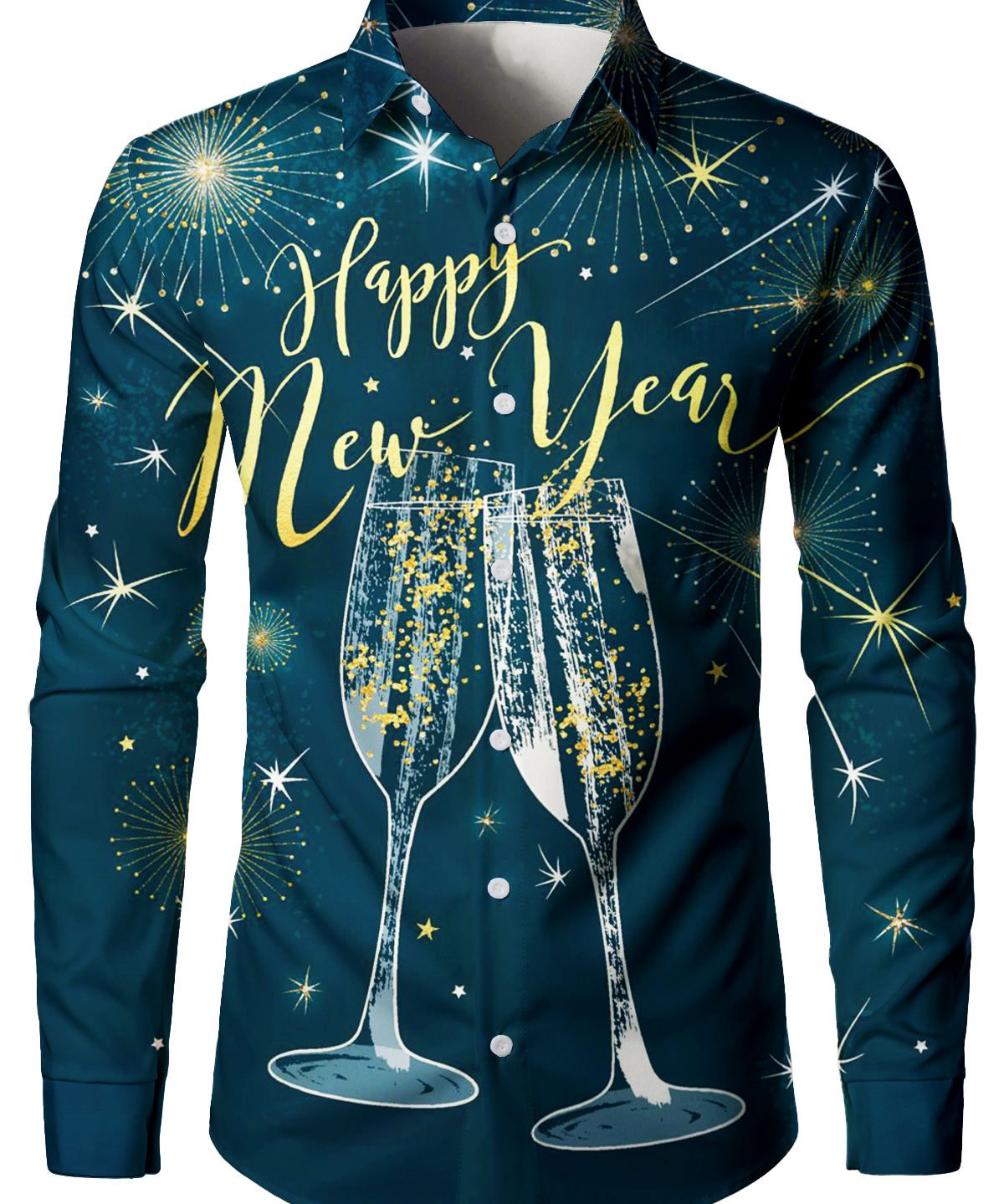 Herre Julecocktails Nytårsaften Langærmet Skjorte