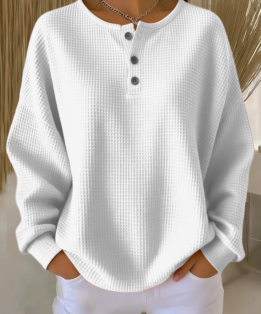 Helle™ | Vaffelstrikket Hyggetrøje