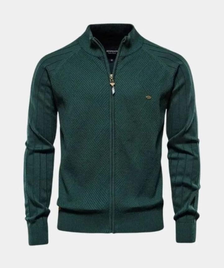 Jacquard™ | Strikcardigan med Lynlås