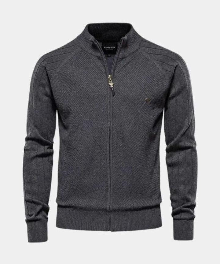 Jacquard™ | Strikcardigan med Lynlås