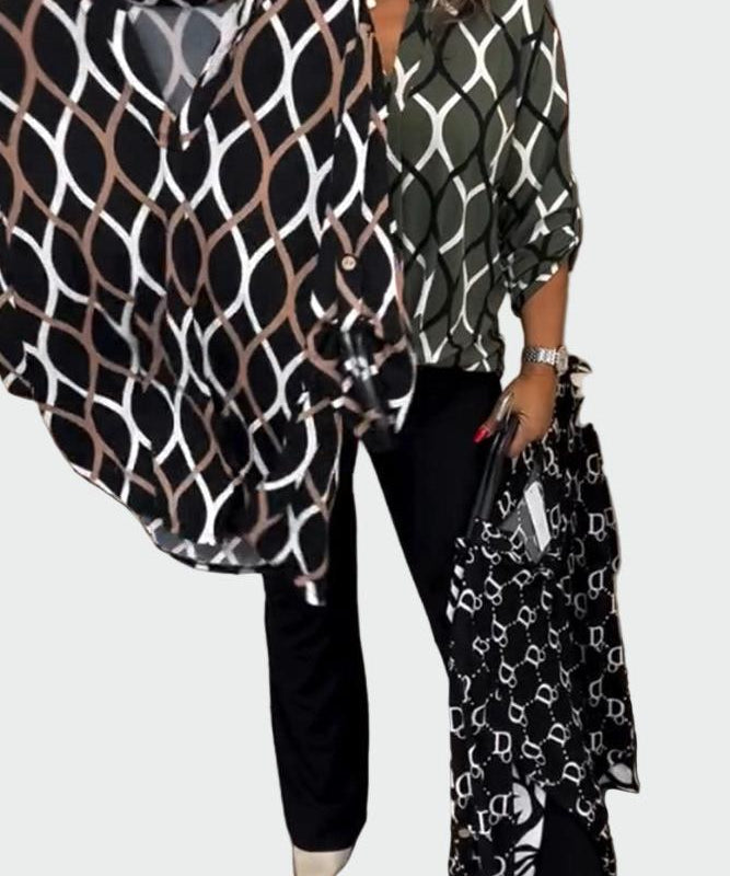 Lene | Grafisk Ivy-bluse