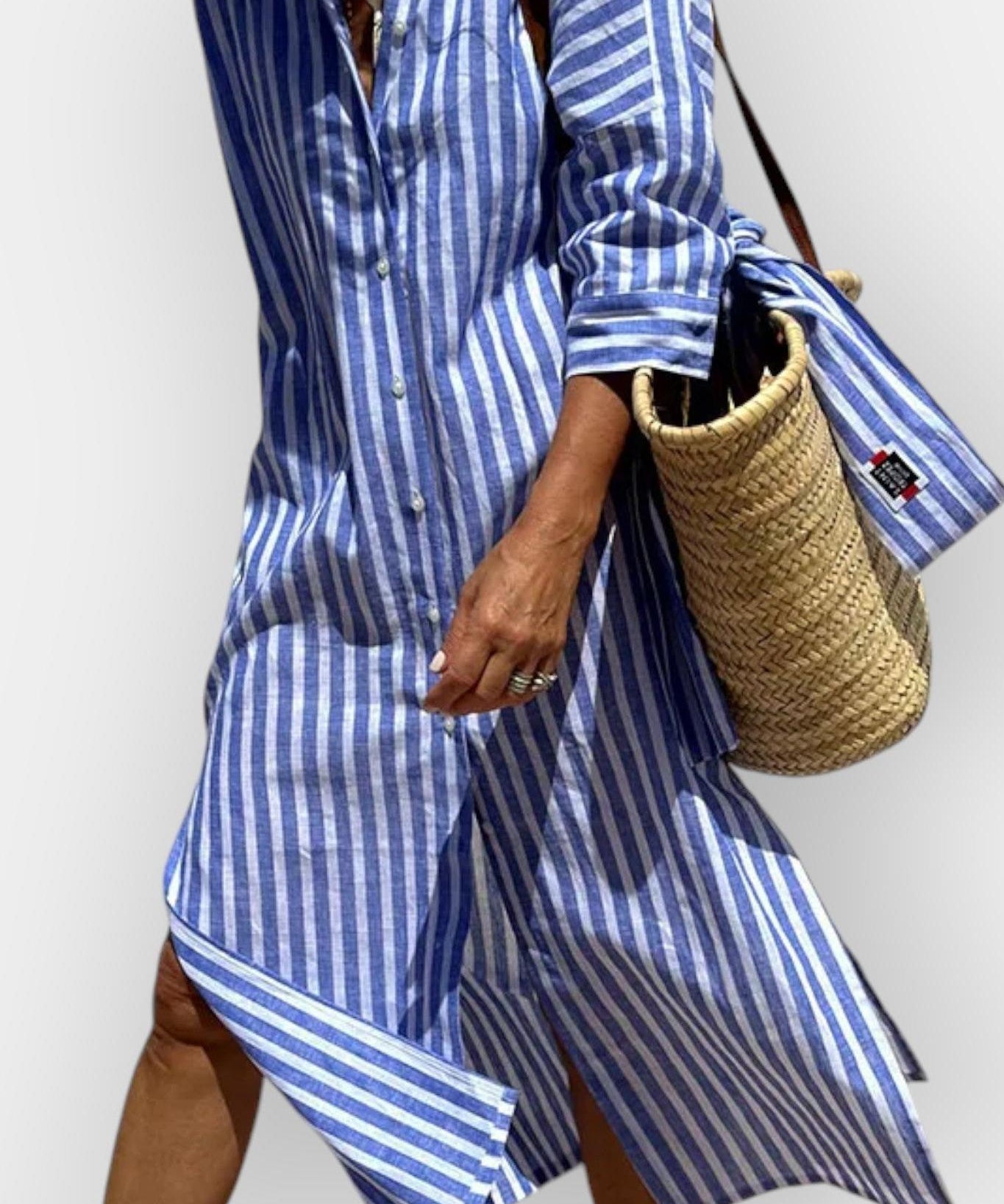 Luna | Stribet skjortekjole