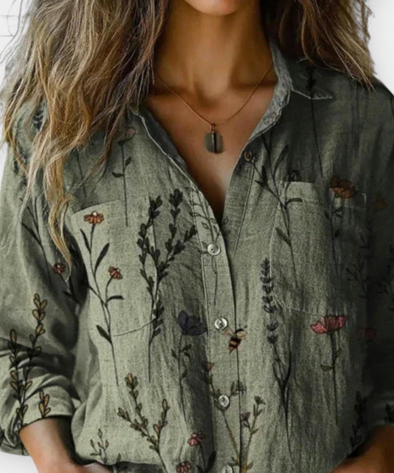 Mille | Vintage mønsterbluse