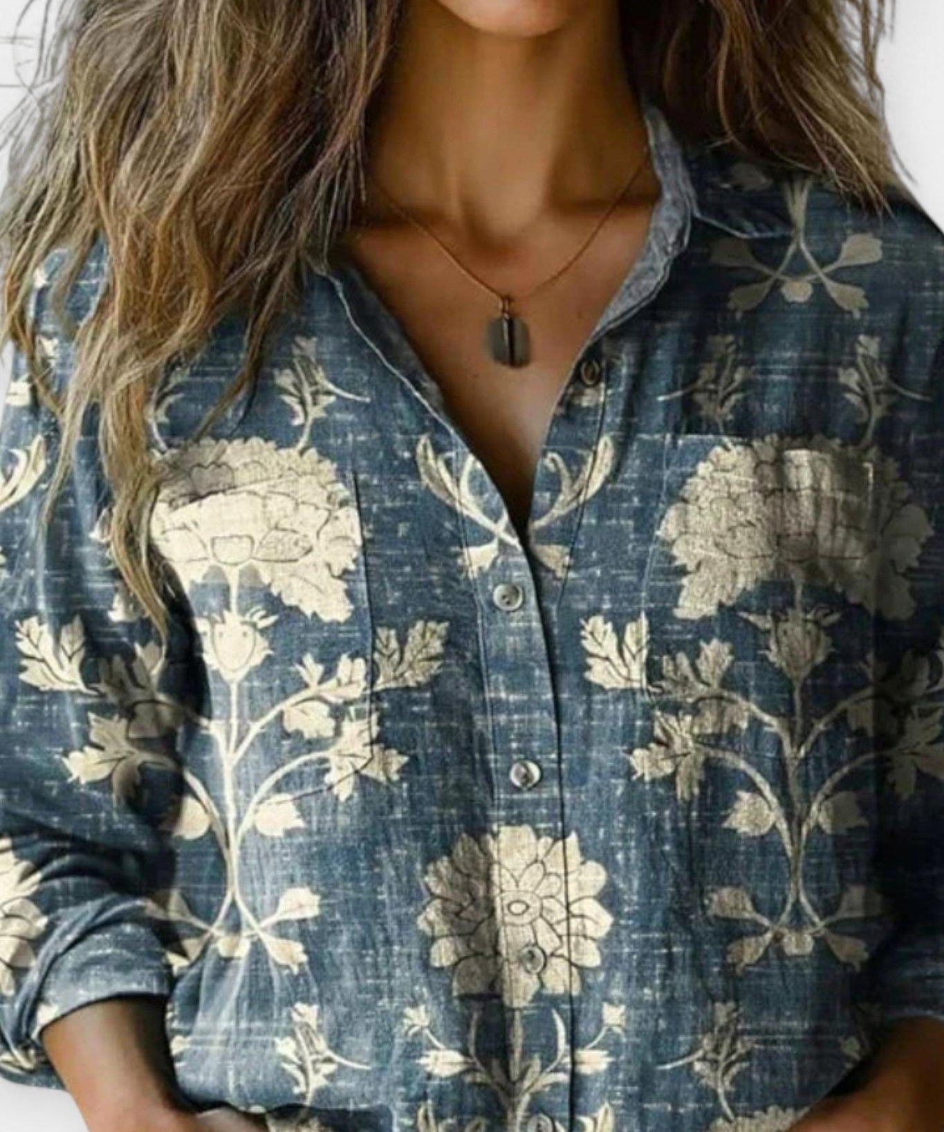 Mille | Vintage mønsterbluse