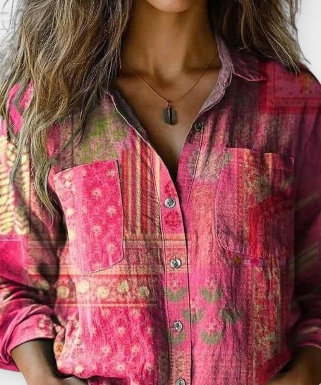 Mille | Vintage mønsterbluse